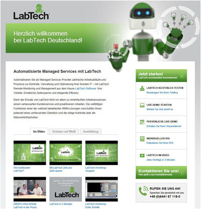 LabTech RMM-Plattform von LabTech SoftwareAutomatisieren Sie als Managed Services Provider zahlreiche Arbeitsabläufe und Prozesse zur Kontrolle, Verwaltung und Optimierung Ihrer Kunden-IT – mit LabTech Remote Monitoring und Management. Ihre Vorteile: Erhebliche Zeitersparnis und steigende Effizienz.Weitere Informationen zur LabTech RMM-Plattform    ()