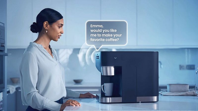 Multimodale Edge-Geräte: Wie die Kaffeemaschine lernt, den Lieblingskaffee automatisch zuzubereiten.(Bild:  KI-generiert)