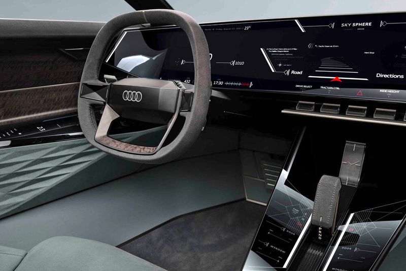 Total vertoucht: Das digitale Cockpit des Audi Skysphere. (Bild: Audi)