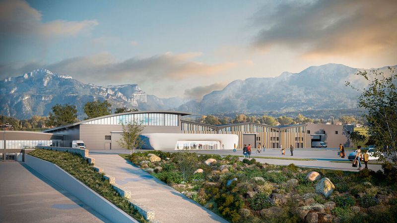 En 2028, les bâtiments rénovés du site de la Roche-sur-Foron vont offrir une nouvelle image aux exposants et aux visiteurs du SIMODEC. (Source : simodec@rochexpo.com)