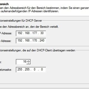 Abbildung 1: Für jeden Bereich lässt sich eine Start- und eine End-IP-Adresse konfigurieren.
