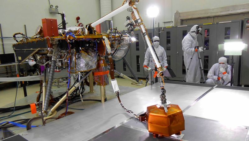 Der Seismometer des InSight Lander (Bild: NASA)