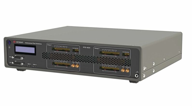 Mit 16 Sende- und 16 Empfangskanälen ermöglicht der FITS-16CH von Keysight die Validierung der Fehlerleistung auf digitaler Ebene bei optischen und Kupferverbindungen mit 1,6 T.(Bild:  Keysight)