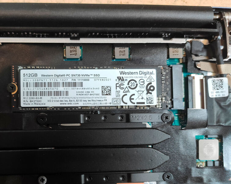 Die 512 GB große PCIe-Gen3-SSD stammt beim Testgerät von Western Digital.  (Vogel IT-Medien)