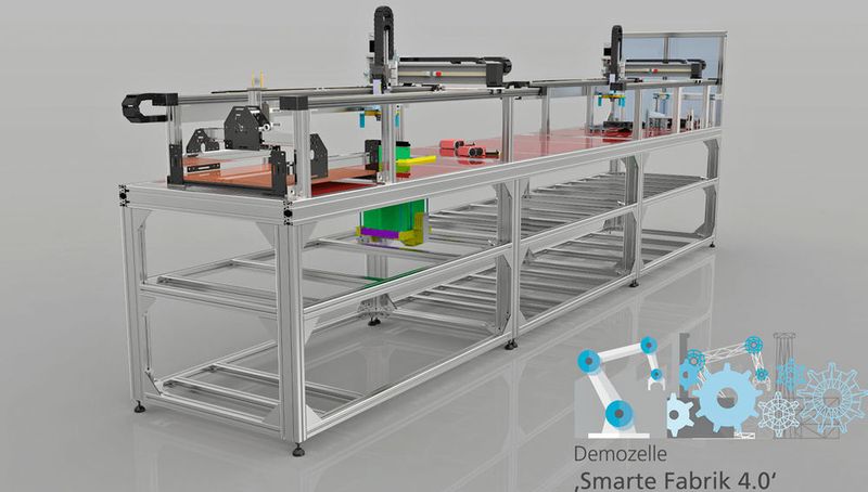 Der digitale Zwilling ist in Echtzeit mit der realen Produktionsanlage synchronisiert. (Fraunhofer IPK)