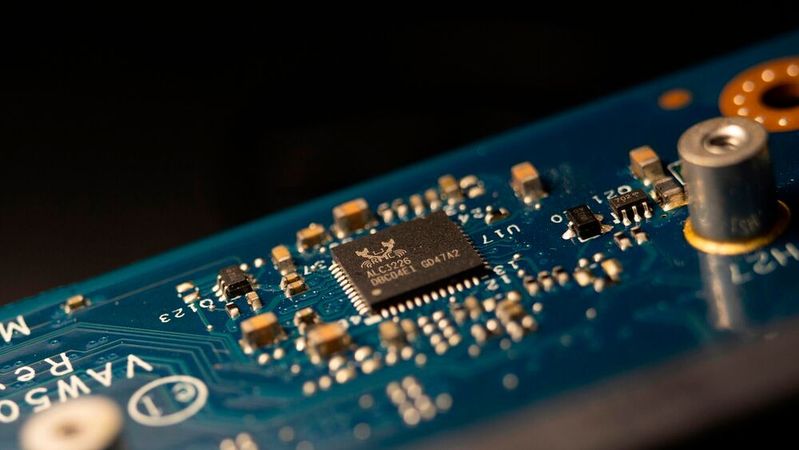 Leiterplatte in Nahaufnahme.(Bild:  frei lizenziert /  Pixabay)