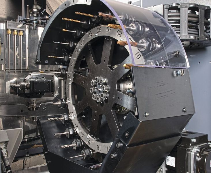 Die ATC-Einheit ist mit S20T-BT-Schaftwerkzeugen kompatibel, sodass eine Vielzahl von Werkzeugen montiert werden kann, darunter Bohrer, Schaftfräser und Stirn- oder Planfräser. (Bild: Citizen Machinery Europe GmbH)