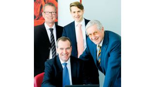 Vier Generation Beck Elektronik: Die Geschäftsführer Dr. Dieter Beck und Alexander Beck, Patrick Beck und Senior-Chef Theodor Beck (v.l.n.r). (Bild: Beck Elektronik)