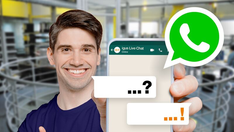 Der Igus LiveChat via WhatsApp hilft Kunden bei Fragen.  