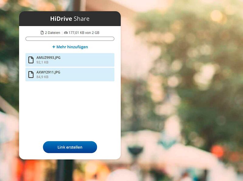 Mit Strato HiDrive Share lassen sich bequem mehrere Dateien nacheinander integrieren. (Bild: Joos)
