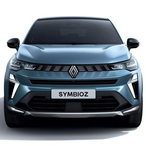 Die Symbioz-Designer haben das jüngst modernisierte Renault-Logo auf dem Kühlergrill platziert und als dreidimensionales Muster auf dem Kühlergrill verwendet.(Bild:  Renault)