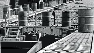 Förderband von Stöhr aus dem Jahr 1920 für Anwendungen im Hafen. (Dematic)