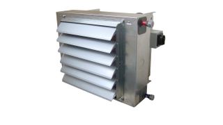 Gerüstet für den rauen Industrieeinsatz: die Luftbehandlungsgeräte GEA Multi-Maxx. Die Heizgeräte sind in fünf verschiedenen Typen mit bis zu fünf unterschiedlichen Baugrößen erhältlich.  Bild: GEA Happel (Archiv: Vogel Business Media)