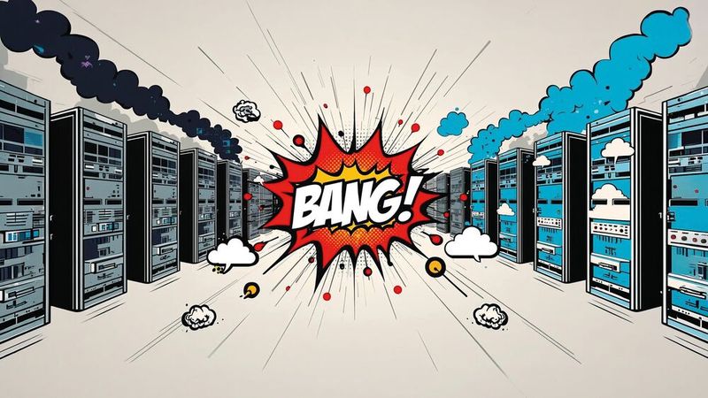Bei der Big-Bang-Methode werden alle betroffenen Netzwerksysteme zeitgleich komplett ausgetauscht.(Bild:  Canva / KI-generiert)
