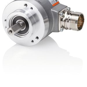 Absoluter Multiturn-Drehgeber: der effiziente Sendix F58, ein voll-optischer Drehgeber mit elektronischem Multiturn im robusten 58er-Gehäuse.