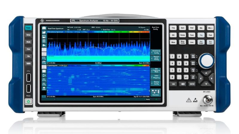The R&S FPL1044 with the new RTSA option makes 40 MHz real-time frequency analysis available up to 44 GHz.(Source:  Rohde & Schwarz)