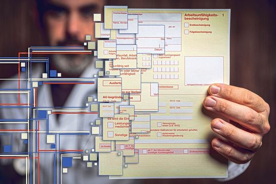 Seit diesem Jahr ist die elektronische Arbeitsunfähigkeitsbescheinigung Pflicht. Seit diesem Jahr ist die elektronische Arbeitsunfähigkeitsbescheinigung Pflicht.