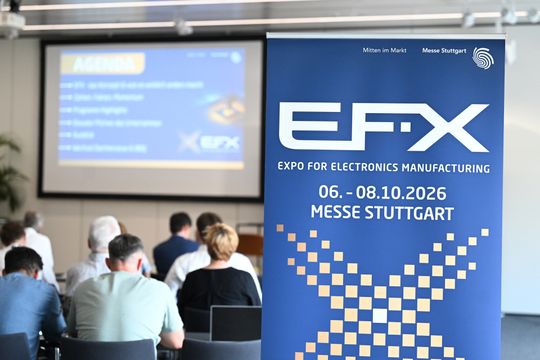 Fuji präsentiert seine Target-Zero-Strategie auf der EFX – Expo for Electronics Manufacturing vom 6. bis 8. Oktober 2026 auf der Messe Stuttgart.(Bild:  Franziska Kraufmann & Messe Stuttgart)