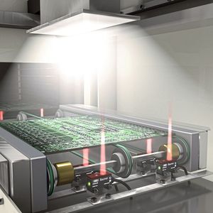 Auch bei direktem LED-Gegenlicht: O200-Reflexionslichttaster mit Hintergrundausblendung bieten maximale Fremdlichtsicherheit. (Bild:  Baumer)