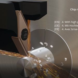 Für sicheren Spanbruch sind «Aufprallwände», also Spanbrecher, Stand der Technik, welche den Span erneut stauchen, so das einfache Abfliessen unterbrechen und den Span brechen.(Bild:  Bimu)