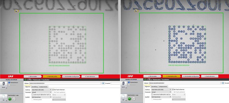 Durch die Lagenachführung wird die Kennzeichnung stets sicher erfasst und der Code identifiziert.  (IPF Electronic)