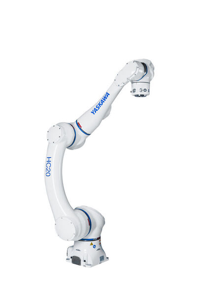 Auch in rauen Umgebungen, wie etwa der Werkzeugmaschinenbeladung, wo der Roboter häufig mit Kühlemulsionen in Kontakt kommt, eigne sich der Cobot durch seine staub- und wasserdichte IP67-Schutzklasse. (Yaskawa)