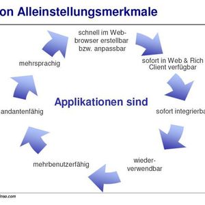 Die Illustration erläutert die Vorteile und Alleinstellungsmerkmale des Application Platform as a Service-Modells von Appeleon.