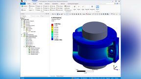 Strukturmechanische Simulation eines Kunststoffbauteils. (Bild: Cadfem)