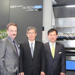 Die Hwacheon-Führungsspitze: Vice President Klaus Ludwig, President & CEO Young-Doo Kwon und Europachef Kyu-Bok Cho (von links).
