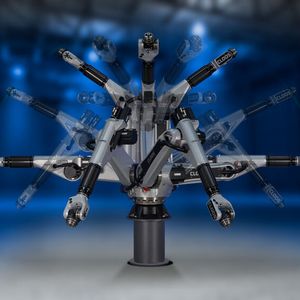 Der QIROX-Roboter QRC-PL ist ein wahres Allround-Talent mit einer hohen Tragkraft für ein vielfältiges Einsatzspektrum.(Bild:  CLOOS)