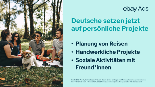 Persönliche Projekte sind jetzt bei deutschen Verbrauchern hoch im Kurs.(Bild:  eBay Ads)