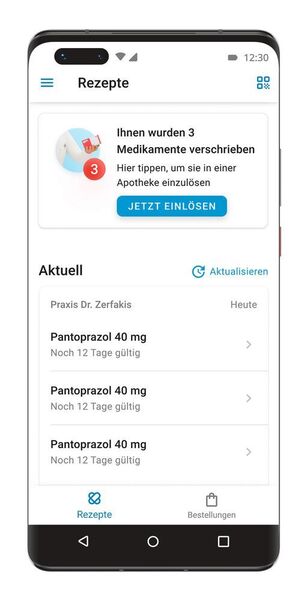 Übersichtliche Medikamenten-Übersicht in der eRezept-App  (gematik)