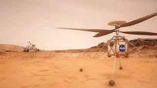 Zugegeben: Optisch macht der Mars Helicopter Scout noch nicht viel her – aber die Technik hat es in sich. Nur mit den besten Komponenten, die die irdische Industrie zu bieten hat, kann die Drohne in der extremen Umwelt des Mars bestehen.  (NASA)