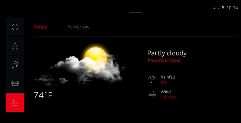 Integriertes Android-Betriebssystem im Audi Q8 sport concept: Stets aktuelle Daten zum Wetter (Bild: AUDI AG)