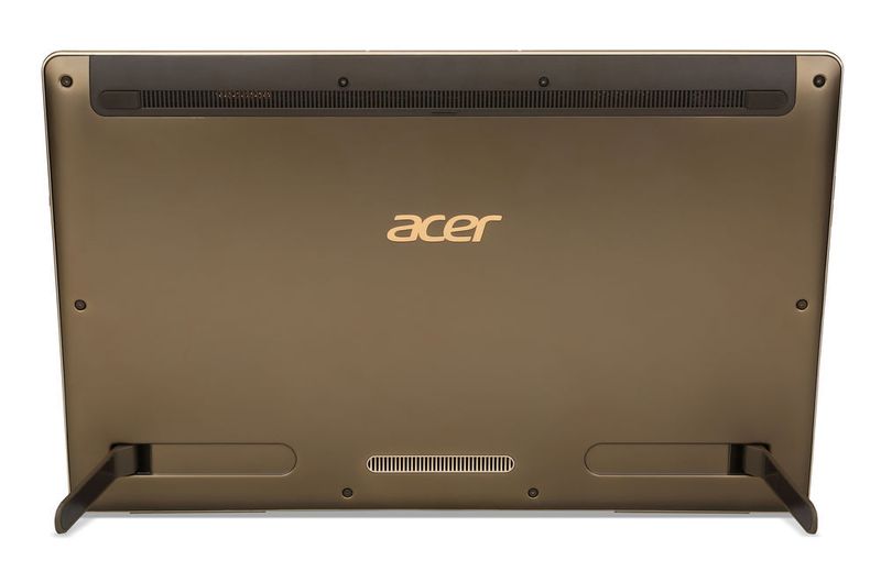 Die Standfüße sind beim Aspire Z3-700 einklappbar. So kann der Rechner im Tablet-Modus auch flach auf dem Tisch liegen. (Bild: Acer)