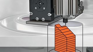 Die Hybridmaschine Creator hybrid von OR Laser druckt im SLM-Verfahren und geht dann über zum Fräsen. Der Fräskopf kann sogar innen liegende Konturen, Unterschnitte und Kühlkanäle bearbeiten. (OR Laser)