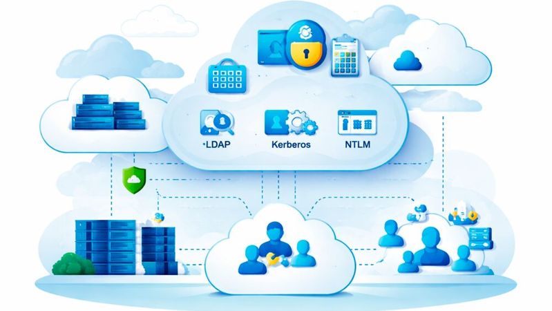 Entra Domain Services bringt klassische AD-Funktionen in die Cloud – gezielt für Anwendungen, die ohne diese Mechanismen nicht auskommen. Der Dienst ergänzt bestehende Identitätsplattformen, ersetzt sie jedoch nicht.(Bild:  KI-generiert)