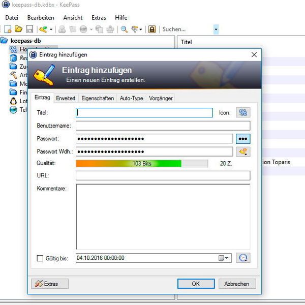 Abbildungen in KeePass hinzufügen. (Joos)