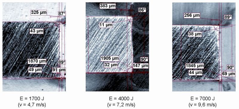 Bild 7: Schliffbild von Proben aus 22MnB5, s0 = 2 mm, geschnitten auf der ADIA 7. Bilder: IWU (Archiv: Vogel Business Media)
