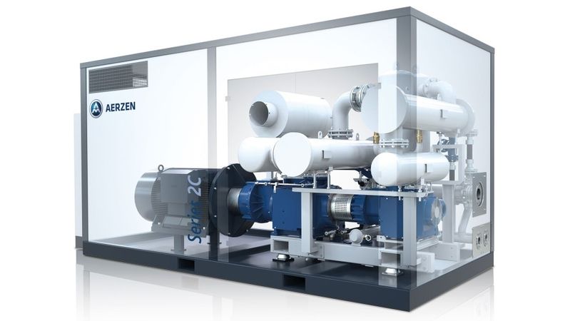 Der ölfrei verdichtende Schraubenverdichter der Baureihe 2C bietet eine hohe Flexibilität.(Bild:  Aerzen)