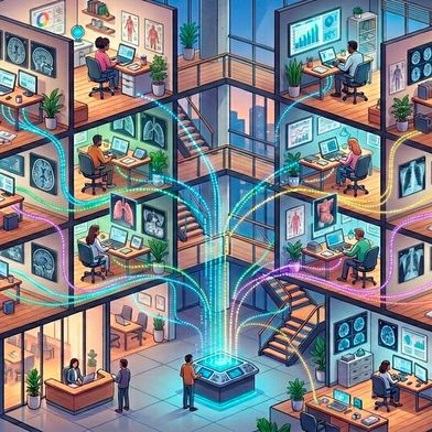 Das BENEFIT-Team bereitet Laborwerte, Bilddaten, digitale Messwerte oder ärztliche Aufzeichnungen so auf, dass Forschende die Daten in ihren Projekten auswerten und nutzen können. (Bild: Gemini / KI-generiert)