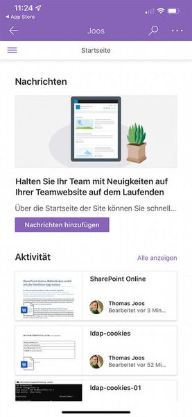 Zugreifen auf SharePoint Online-Daten mit dem Smartphone und Tablet. (Joos)