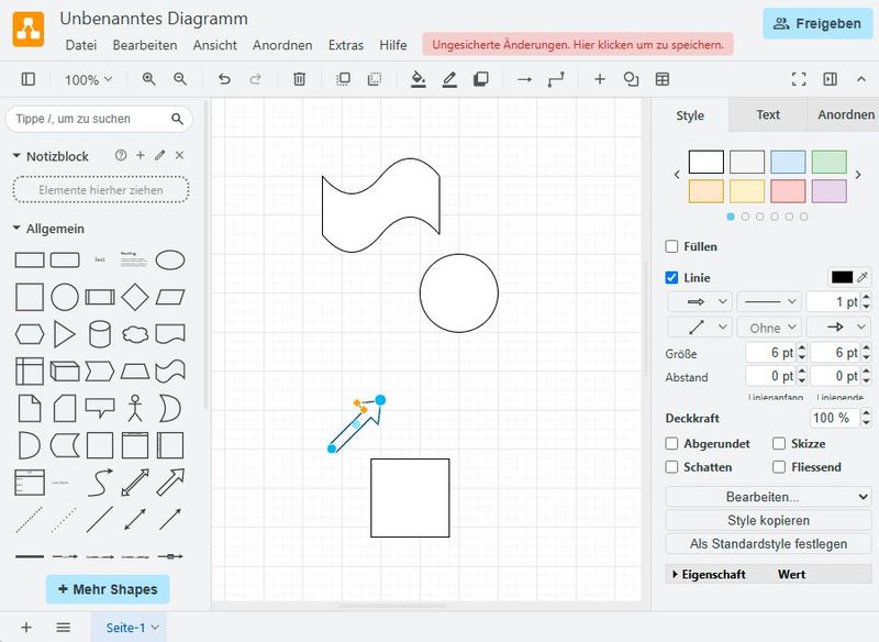 Diagramme erstellen mit Diagrams.net/draw.io.(Bild:  Joos – draw.io)