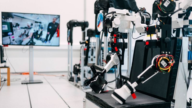 Das Team „Applied AI – Intelligent HealthCare Systems“ vom DFKI-Robotics Innovation Center (RIC) zeigt ein intelligentes Exoskelett, das neue Maßstäbe in Training, Rehabilitation und Mensch-Maschine-Interaktion setzt. Zu sehen in Halle 11, Stand B30. (Bild: DFKI)