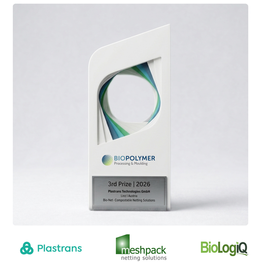 Das Bio-Netz wurde während des Internationalen Biopolymer Kongresses mit dem dritten Platz des Biopolymer Innovation Awards ausgezeichnet. (Bild:  Plastrans)