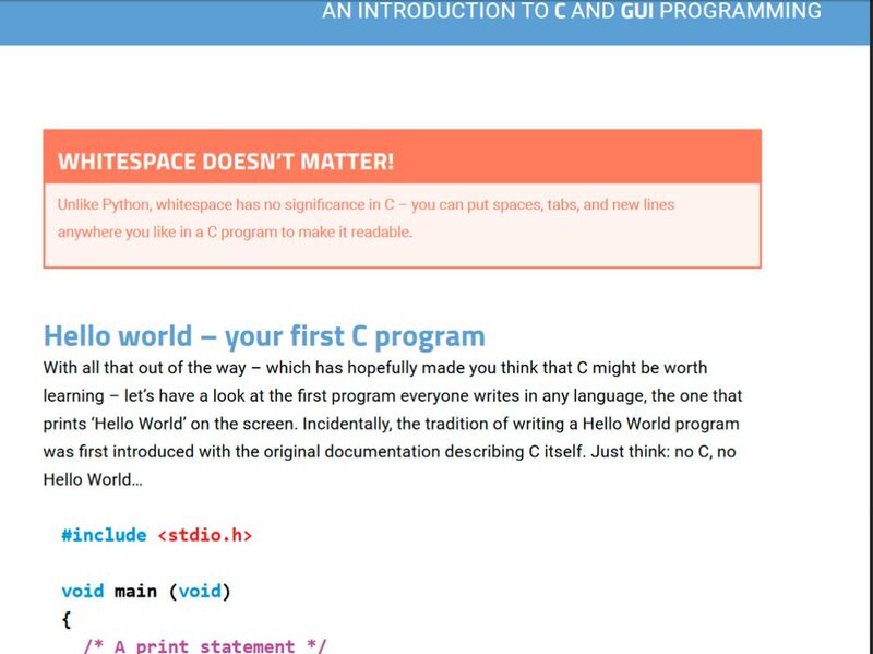 MagPi: „An Introduction to C&GUI Programming“: Einstieg in die Programmierung mit C (Bild: Raspberrypi.org)