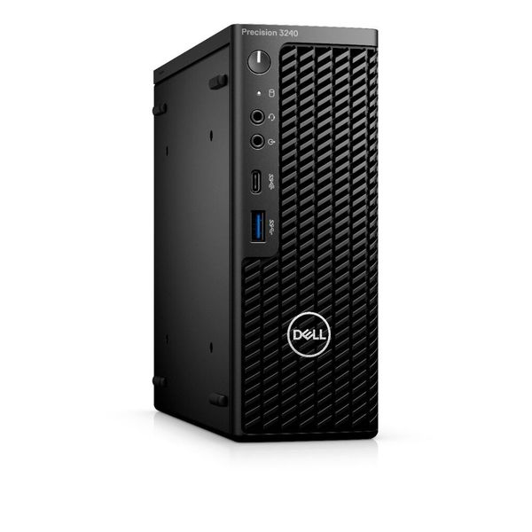 Die neue Workstation Dell Precision 3240 Compact punktet mit einem Volumen von nur 2,3 l  und soll dabei aber genug Leistung für professionelle Anwendungen bis hin zu VR- und KI-Simulationen liefern. (Dell)