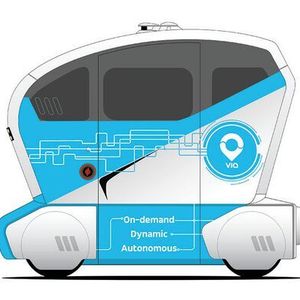 Delegates get to experience a six to eight-minute ride in an autonomous pod designed and built in the UK.