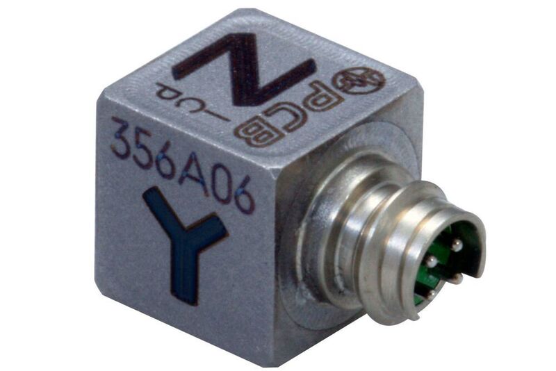 Das neue Sensormodell 356A06 von PCB eignet sich aufgrund seines kompakten Designs besonders für die Messung an kleinen Bauteilen.  (PCB Synotech GmbH)