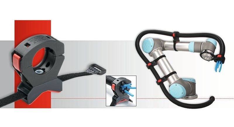 Flexibles Haltersystem mit Systemhalter. (Murrplastik Systemtechnik)